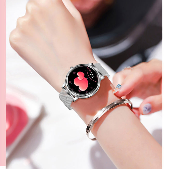 EThings nuevo reloj inteligente MK20 pantalla completamente táctil de 39mm de diámetro reloj inteligente para mujeres y niñas Compatible con Android e Ios