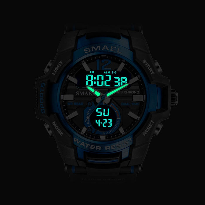 SMAEL Men Watches Fashion Sport Super Cool Quartz LED Digital Watch 50M Waterproof Wristwatch Men's Clock Relogio Masculino（SL-1805）