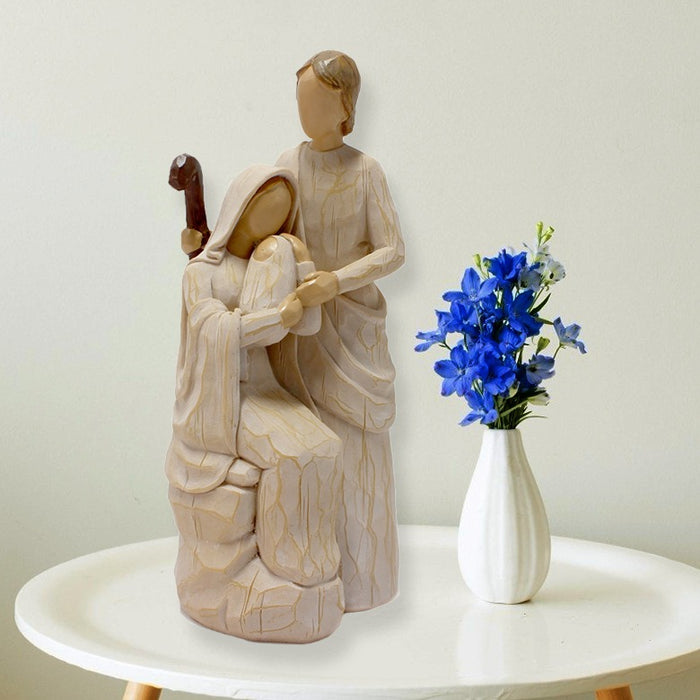 Resin Crafts Warm Family Imitation Woodcut Decoration