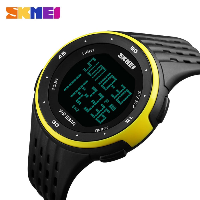 SKMEI 1219 Men Digital Watch LED Display Waterproof Male Wristwatches Chronograph Calendar Alarm Sport Watches Relogio Masculino