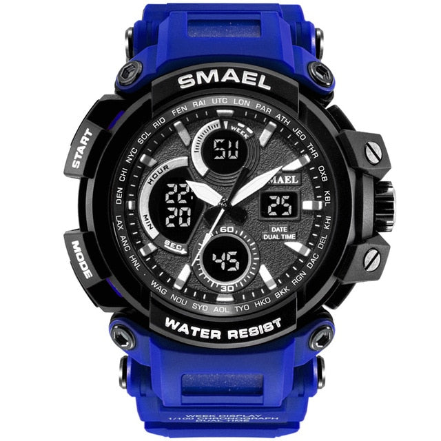 Reloj militar de camuflaje SMAEL, reloj de pulsera deportivo para hombre con pantalla de doble horario resistente al agua, relojes de cuarzo analógicos digitales para hombre 1708