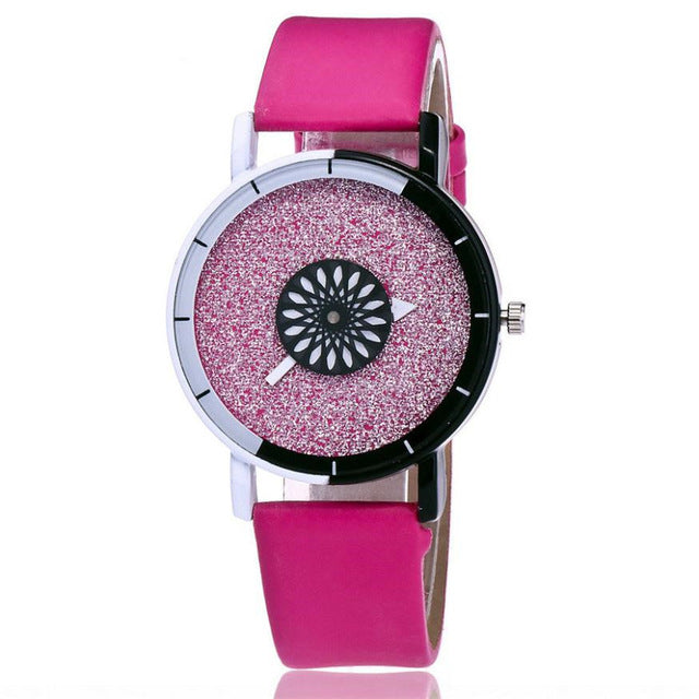 Relojes de pulsera de cuero Reloj creativo de moda Mujeres Hombres Reloj de cuarzo