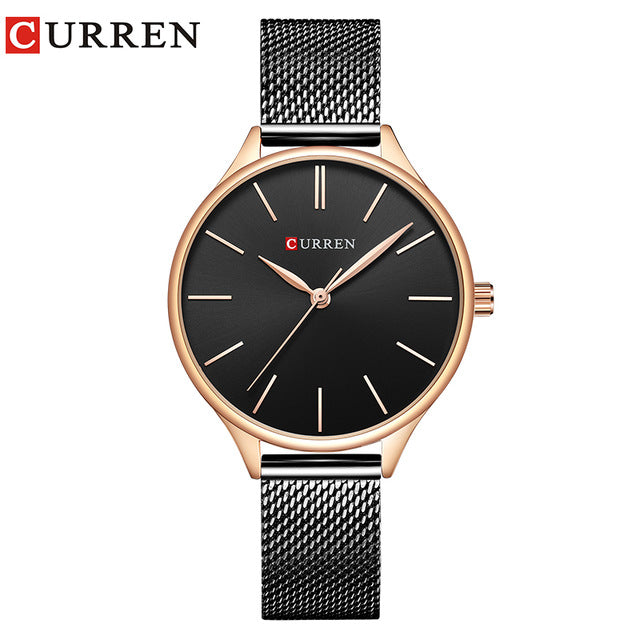 CURREN Women Watches Luxury Wrist watch Clock for Women Milanese Steel Lady Rose Gold Ladies Watch