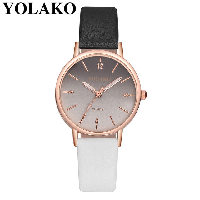 Reloj de cuarzo de cuero de marca para mujer, reloj de pulsera a la moda para mujer, reloj femenino masculino W50 