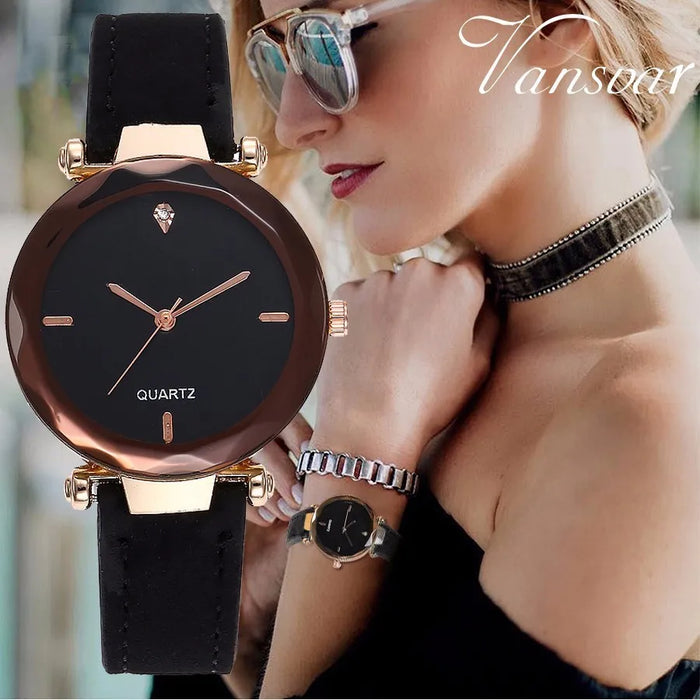 Reloj de cuarzo de cuero para mujer, gran oferta, relojes de pulsera analógicos simples, reloj femenino 