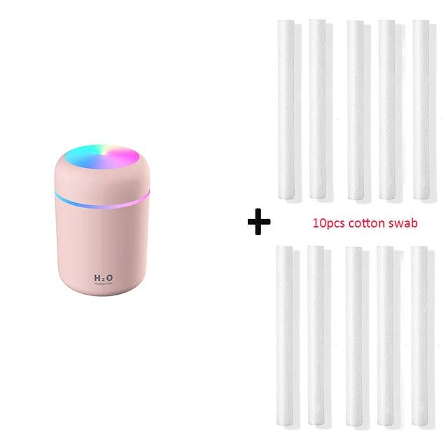 Portable 300ml Humidifier USB Ultrasonic Dazzle Cup Aroma Diffuser Cool Mist Maker Air Humidifier Purifier with Romantic Light