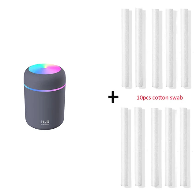 Portable 300ml Humidifier USB Ultrasonic Dazzle Cup Aroma Diffuser Cool Mist Maker Air Humidifier Purifier with Romantic Light