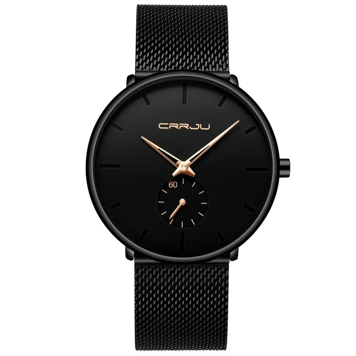 Fashion Mens Watches Top Brand Luxury Quartz Watch Men Casual Slim Mesh Steel