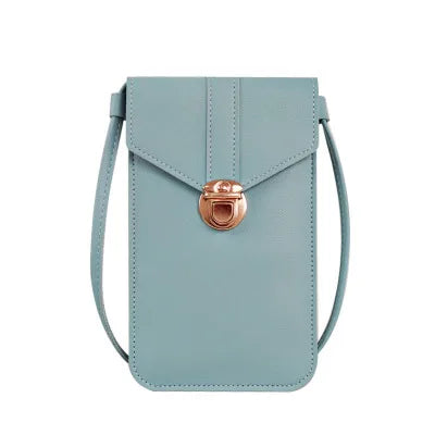 Bolso cruzado de cuero Pu para mujer, billetera móvil con pantalla táctil, bolso de hombro retro con hebilla para estudiante, bolsos y bolsos torebka 