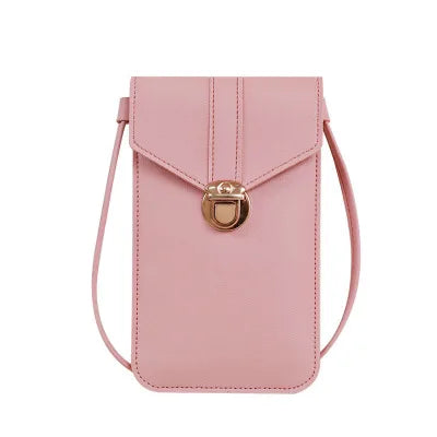 Women's crossbody bag Pu leather touch screen mobile wallet female retro student buckle shoulder bag purses and handbags torebka