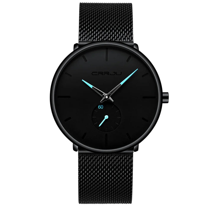 Fashion Mens Watches Top Brand Luxury Quartz Watch Men Casual Slim Mesh Steel