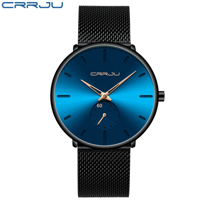 Fashion Mens Watches Top Brand Luxury Quartz Watch Men Casual Slim Mesh Steel