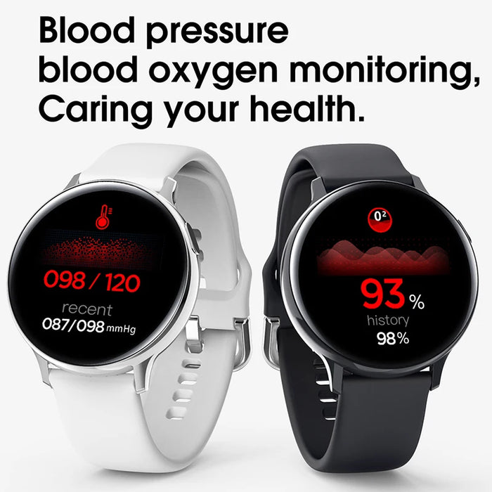 eThings Reloj inteligente completamente táctil, frecuencia cardíaca, presión arterial, oxígeno en sangre, ECG, monitoreo del sueño, pulsera deportiva para salud, podómetro, reloj S20S