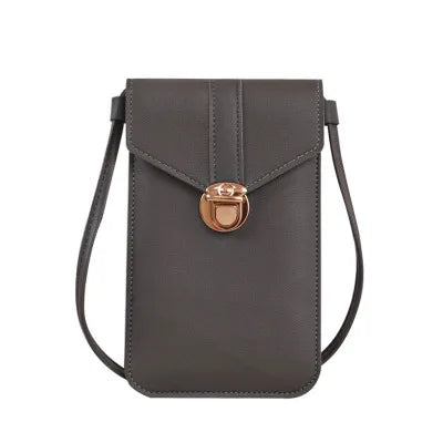 Women's crossbody bag Pu leather touch screen mobile wallet female retro student buckle shoulder bag purses and handbags torebka