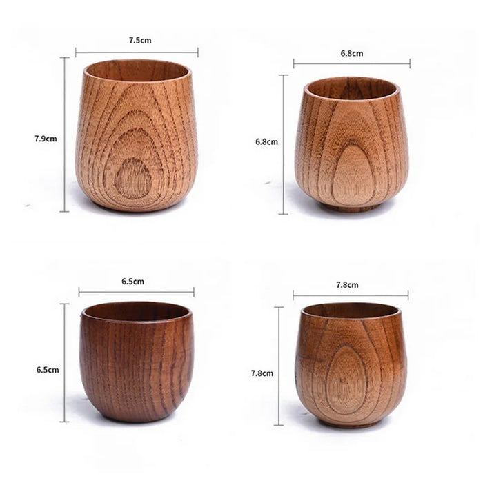 Tazas de madera de gran barriga Tazas de madera de abeto natural hechas a mano 