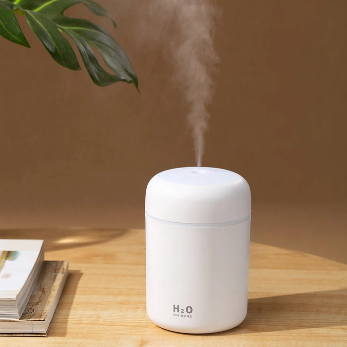 Humidificador portátil de 300ml, difusor de Aroma ultrasónico con taza deslumbrante, máquina de niebla, purificador de aire con luz romántica 