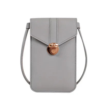 Bolso cruzado de cuero Pu para mujer, billetera móvil con pantalla táctil, bolso de hombro retro con hebilla para estudiante, bolsos y bolsos torebka 