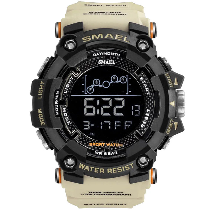 Reloj para hombre militar resistente al agua SMAEL reloj deportivo ejército led cronómetros de muñeca digitales para hombre 1802 relogio masculino Relojes 