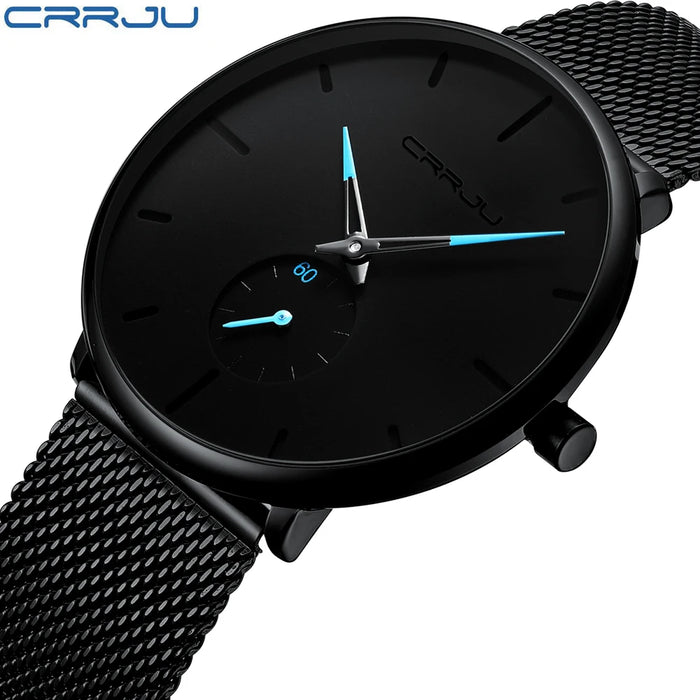 Fashion Mens Watches Top Brand Luxury Quartz Watch Men Casual Slim Mesh Steel