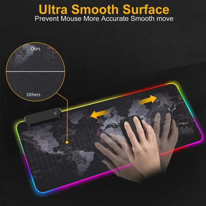 Gaming Mouse Pad Computer Mousepad Large Mouse Pad Gamer RGB World Map Big Mouse Carpet PC Desk RGB Mat