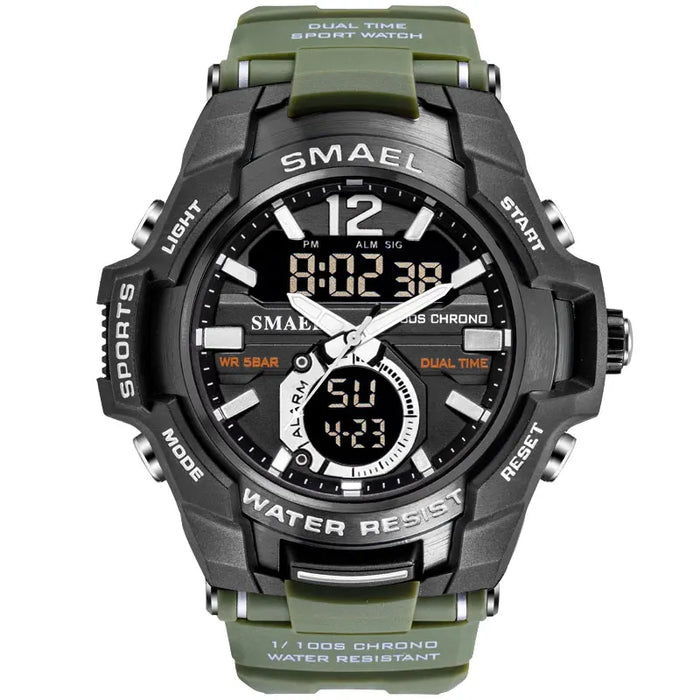 Relojes para hombre, reloj deportivo SMAEL, resistente al agua, 50M, reloj de pulsera, reloj Masculino Militar 1805, reloj para hombre, reloj Digital Militar del ejército 