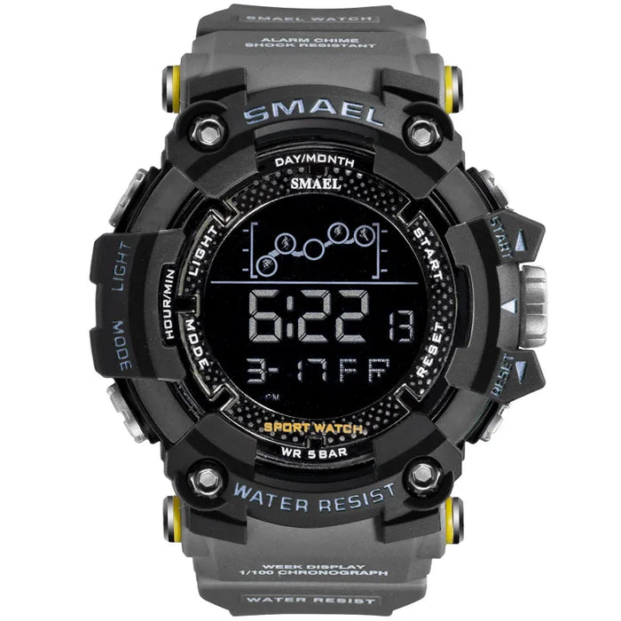 Reloj para hombre militar resistente al agua SMAEL reloj deportivo ejército led cronómetros de muñeca digitales para hombre 1802 relogio masculino Relojes 