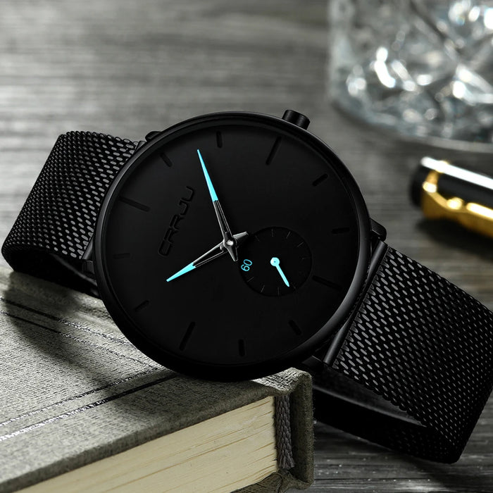 Relojes de moda para hombre, relojes de cuarzo de lujo de primeras marcas, reloj de acero de malla delgada informal para hombre 