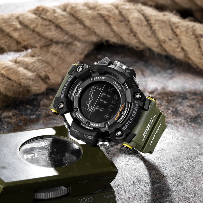 Reloj para hombre militar resistente al agua SMAEL reloj deportivo ejército led cronómetros de muñeca digitales para hombre 1802 relogio masculino Relojes 