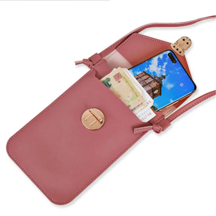 Women's crossbody bag Pu leather touch screen mobile wallet female retro student buckle shoulder bag purses and handbags torebka