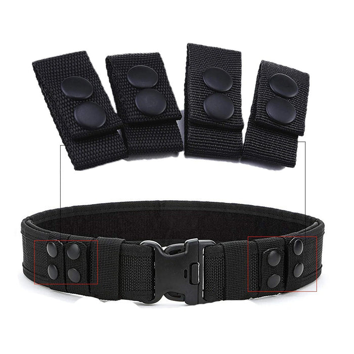 4Pcs/Set Tactical Belt Buckle Police Military Accessory Double Snaps Nylon Tactical Belt Loop Holder Keeper