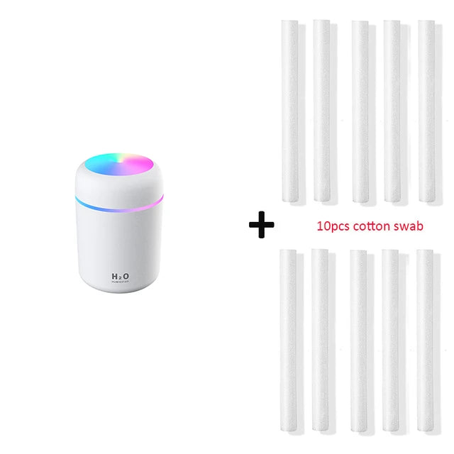 Portable 300ml Humidifier USB Ultrasonic Dazzle Cup Aroma Diffuser Cool Mist Maker Air Humidifier Purifier with Romantic Light