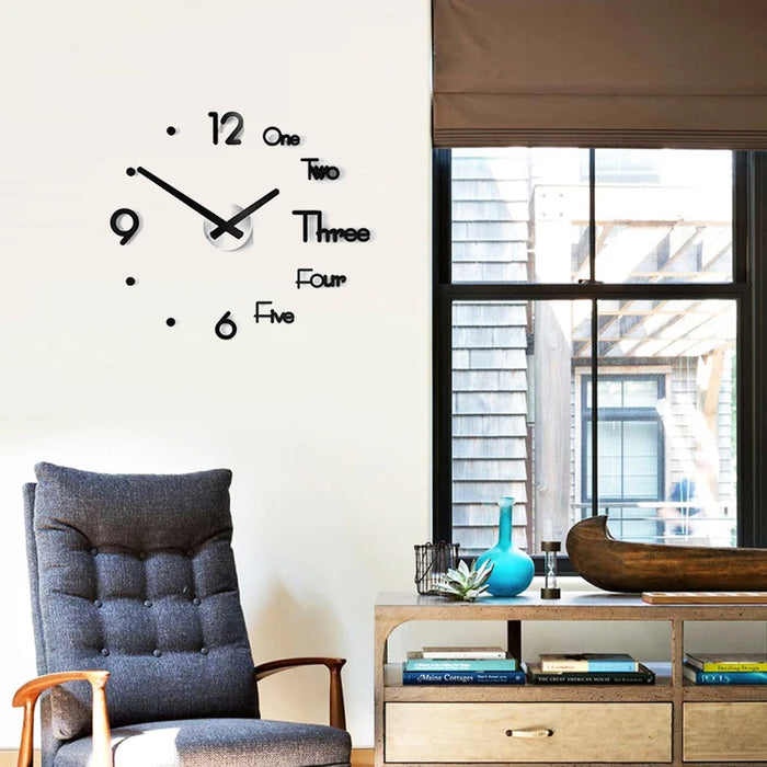 Wall Clock Stickers 3D Modern Watch Kitchen Quartz Needle Acrylic Home Decoration Living Room Silent Antique Round Acrylic Gifts