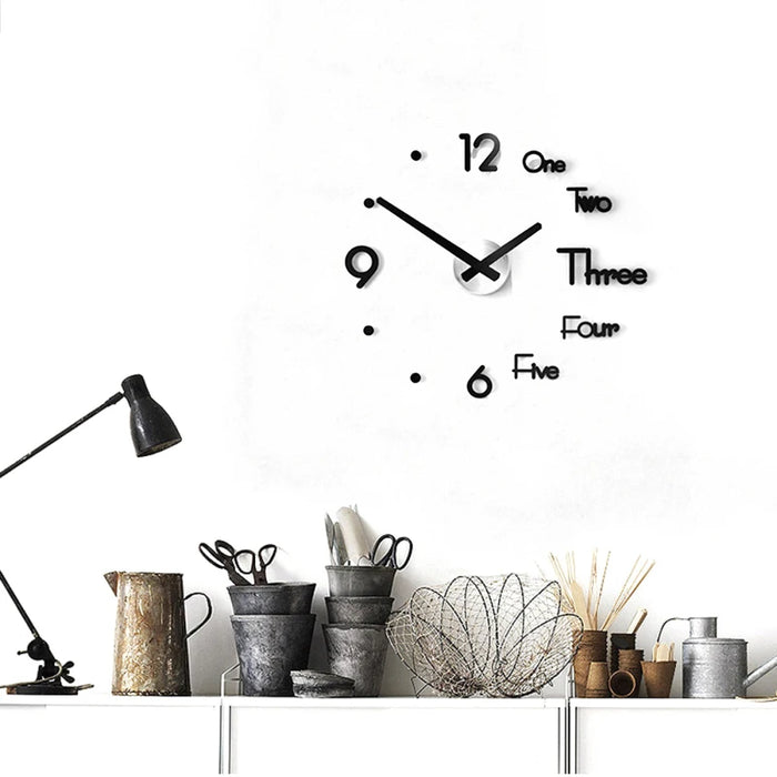 Wall Clock Stickers 3D Modern Watch Kitchen Quartz Needle Acrylic Home Decoration Living Room Silent Antique Round Acrylic Gifts