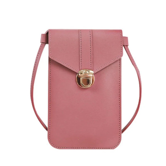 Bolso cruzado de cuero Pu para mujer, billetera móvil con pantalla táctil, bolso de hombro retro con hebilla para estudiante, bolsos y bolsos torebka 