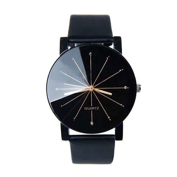 Relojes Mujeres Hombres Amantes Reloj de pulsera de cuarzo de cuero Relojes masculinos femeninos Relogio Feminino