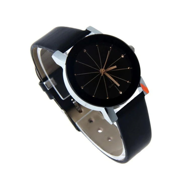 Relojes Mujeres Hombres Amantes Reloj de pulsera de cuarzo de cuero Relojes masculinos femeninos Relogio Feminino