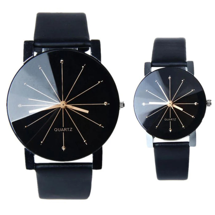 Relojes Mujeres Hombres Amantes Reloj de pulsera de cuarzo de cuero Relojes masculinos femeninos Relogio Feminino