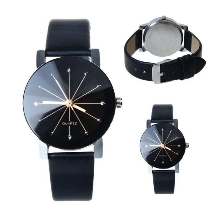 Relojes Mujeres Hombres Amantes Reloj de pulsera de cuarzo de cuero Relojes masculinos femeninos Relogio Feminino