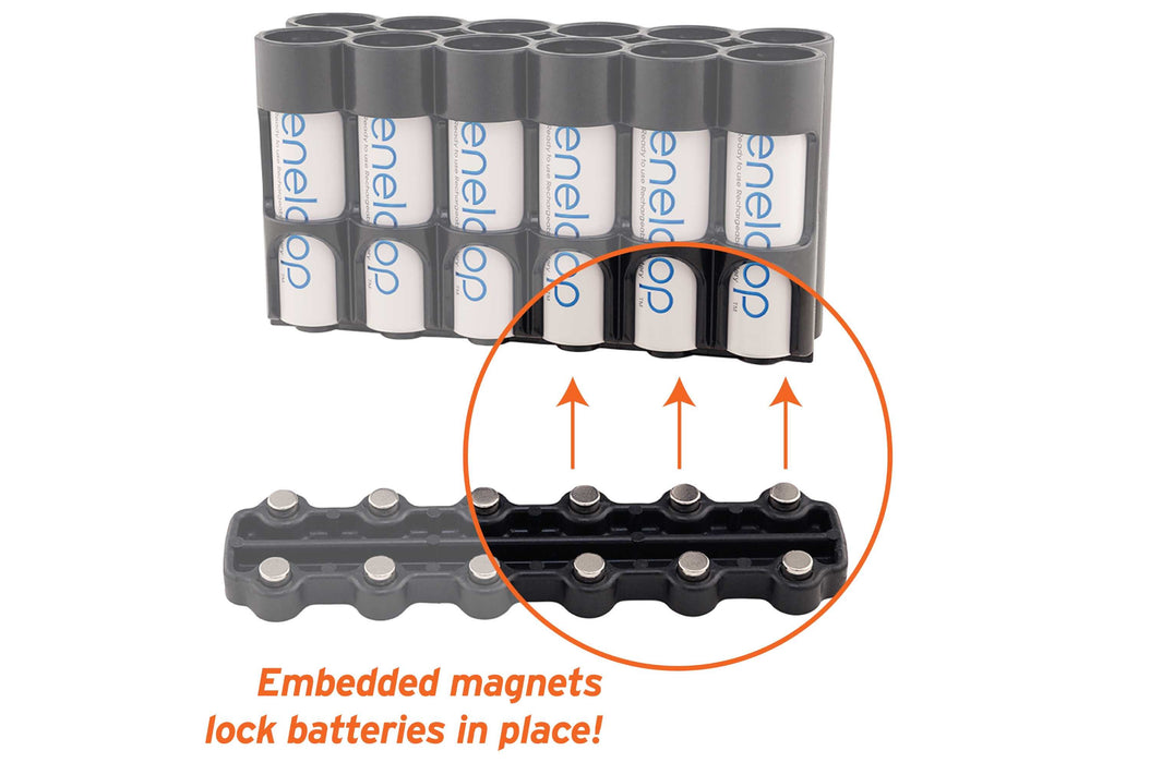 Magnetic AA 12 Pack Strip With Cradle