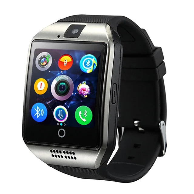 eThings  Bluetooth Smart Watch Q18 With Camera Facebook Whatsapp Twitter Sync SMS Smartwatch Support SIM TF Card For IOS Android