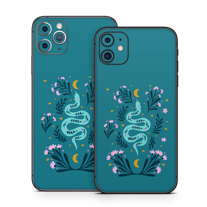 Snake and Flowers - Apple iPhone 11 Skin