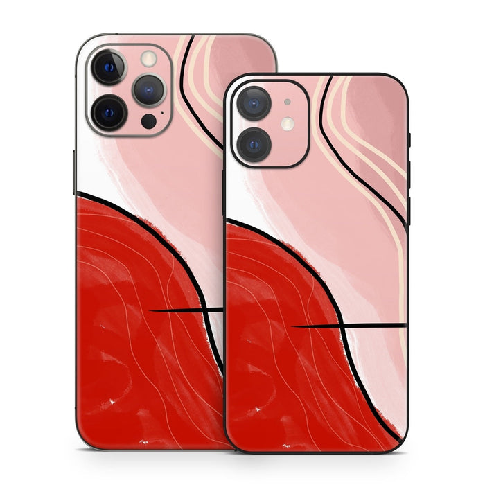 Abstract Red - Apple iPhone 12 Skin