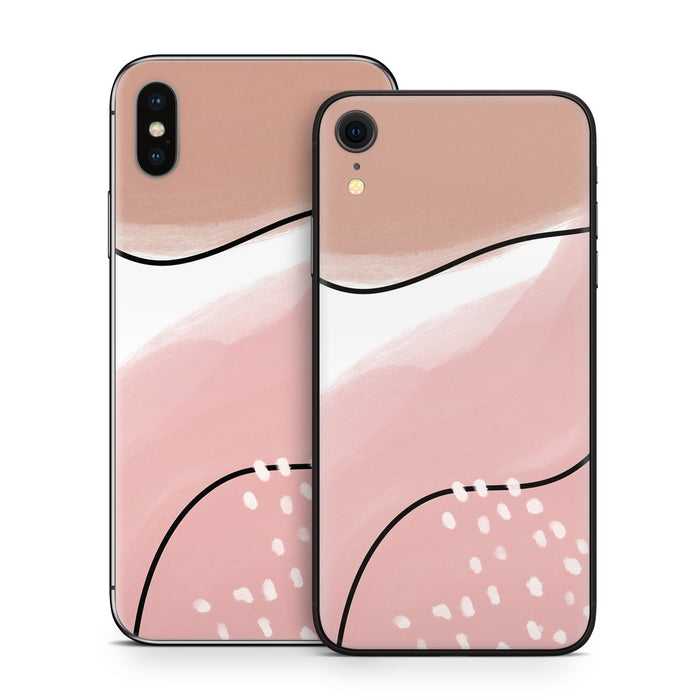 Abstract Pink and Brown - Apple iPhone X Skin