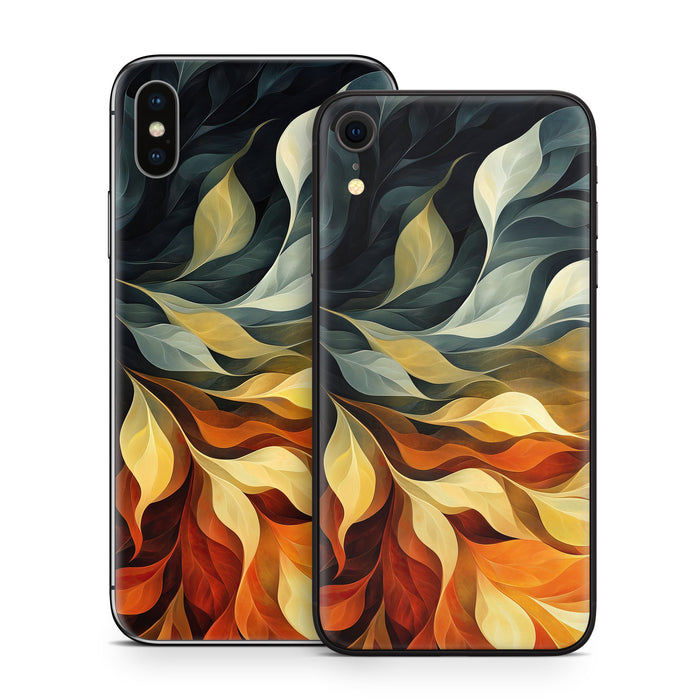 Orange and Charcoal - Apple iPhone X Skin