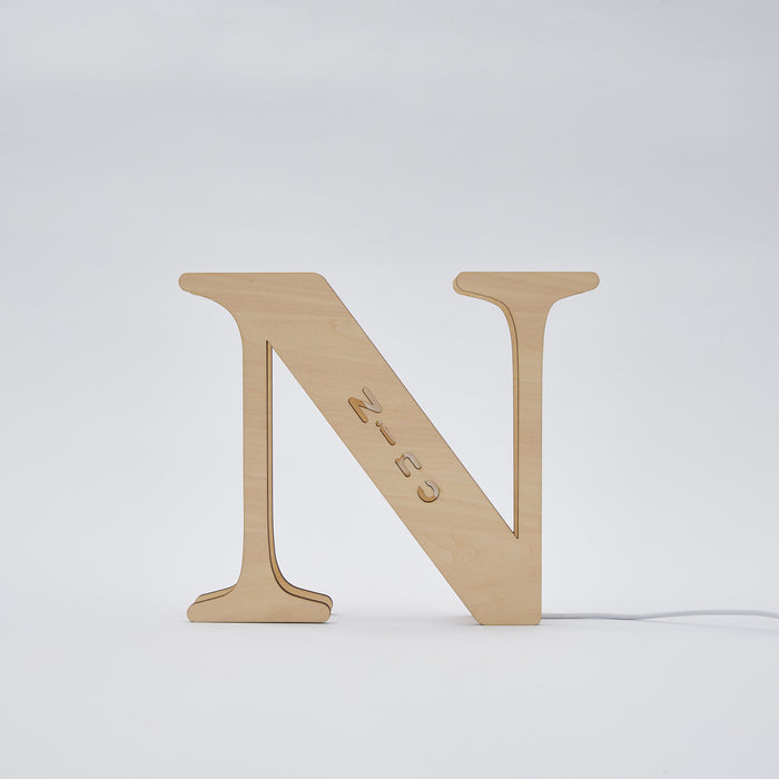 Lámpara de letras de madera personalizada, nombre personalizado, luces nocturnas del alfabeto, 19CM