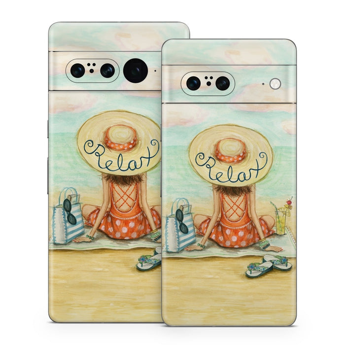 Relaxing on Beach - Google Pixel 7 Skin