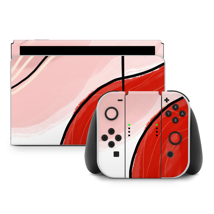 Abstract Red - Nintendo Switch Skin