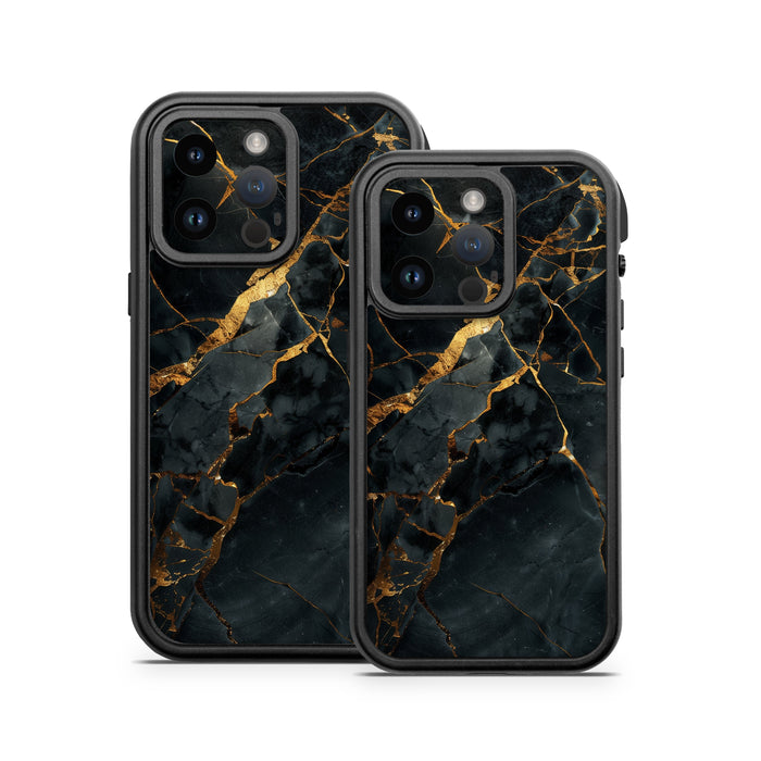Repaired Black Marble - Otterbox Fre iPhone 14 Case Skin