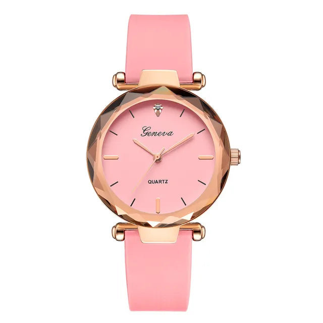 Relojes de pulsera para mujer, Relojes de pulsera a la moda para mujer, reloj redondo de cristal con correa de silicona, Relojes de pulsera para mujer 