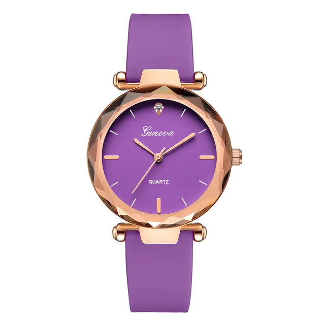 Relojes de pulsera para mujer, Relojes de pulsera a la moda para mujer, reloj redondo de cristal con correa de silicona, Relojes de pulsera para mujer 